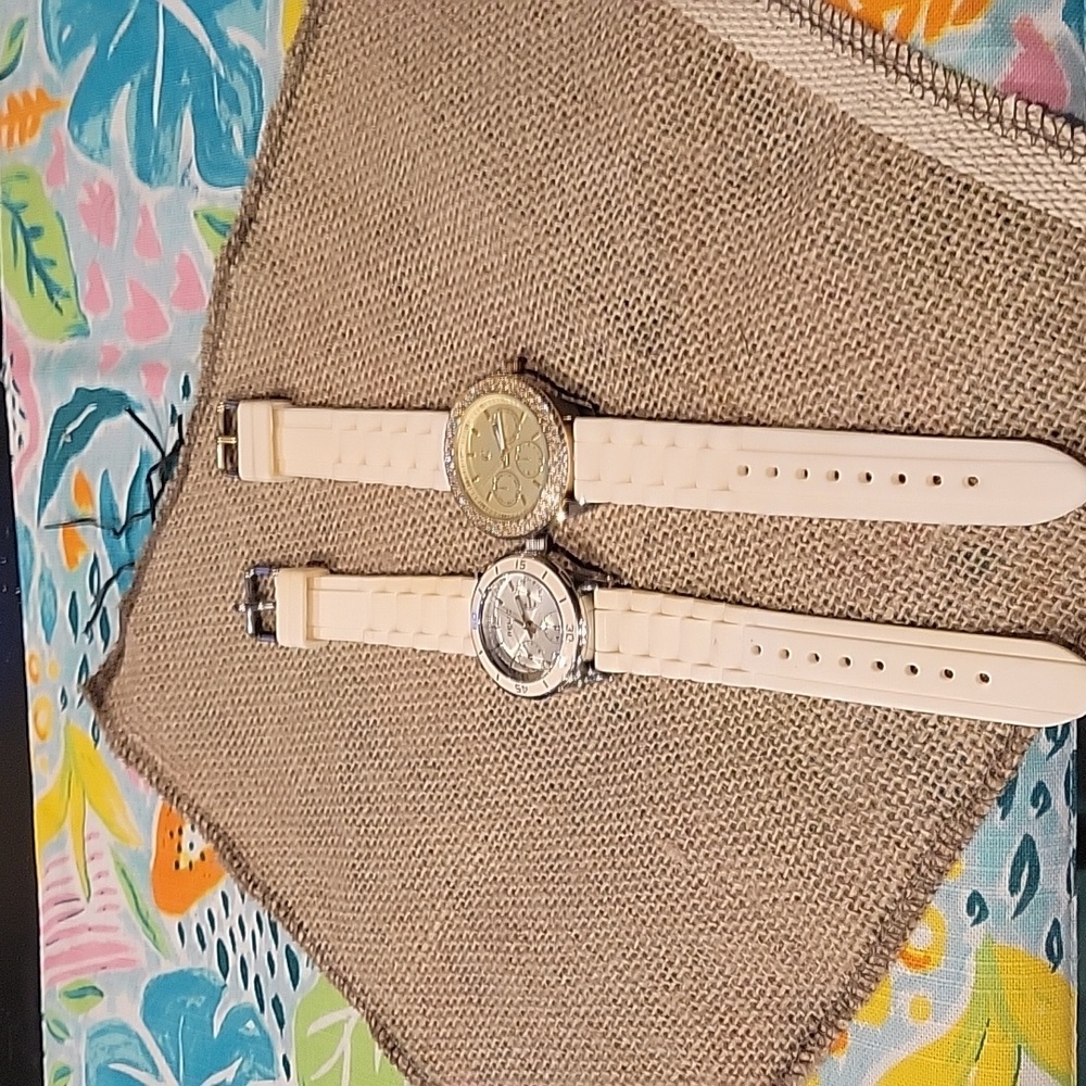 Relic&"C",Ivory White Jelly band Watches,Need batteries bundle of 2